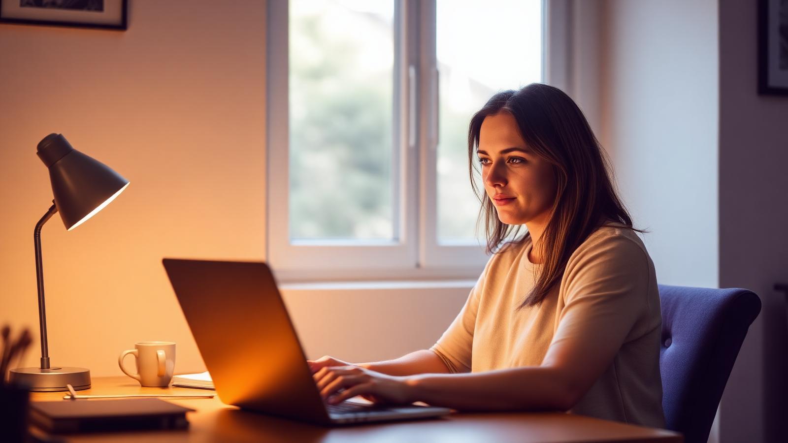 A person completing an online suicide prevention course on a laptop at a home desk